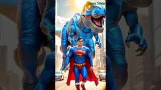 Superman & Batman With T-rex #superman #marvelhero #actionfigures #superhero