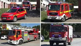 [Alarmdurchsage] KdoW, HLF20, DLK 23/12, LF10 und RTW der Feuerwehr Heiligenhaus auf Einsatzfahrt