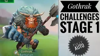 Lord's Mobile Gothrak Barbrian limited challenges stage 1 Fully Auto