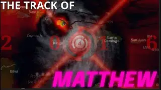 The track of hurricane Matthew 2016
