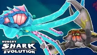 NEW KRAKEN vs GIANT BLACK CRAB BOSS (HUNGRY SHARK EVOLUTION)