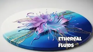 Glorious Blue & Gold Swirls Ethereal Fluid Art Magic