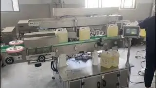 automatic liquid detergent bottles one side labeling machine | labeller equipment | label applicator