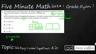 Algebra 1 STAAR Practice Writing Linear Equations (A.2C -  #5)