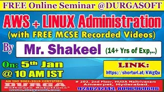 AWS + LINUX Administration (FREE Seminar) Online Training @ DURGASOFT