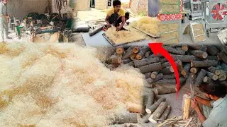 How To Make Wooden Grass For Air Cooler|Wood Wool making machine|Wood Wool Manufacturing Process