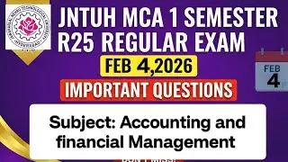👉JNTUH MCA R25 Accounting & Financial Management  1st semester Important Questions | don't Miss 👍🏼👍🏼