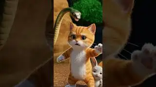 Tabby Cat Rescue a Rabbit From Snake #shorts #cat #cute #catlover #catvideos #catvideo #kitten