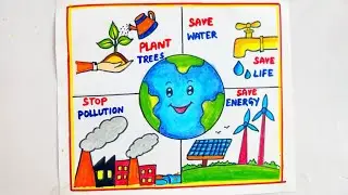 Environment day drawing/save environment poster drawing/environment day poster drawing/save tree