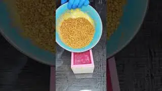 Making Rose Gold soap. #soapmaking #diysoap #rosegold #meltandpoursoap #pink #soap #brambleberry