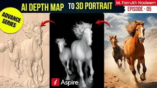 Карта глубины ИИ | 3D-портрет с использованием Sculpt OK | Учебное пособие по Aspire | CAD CAM Ga...