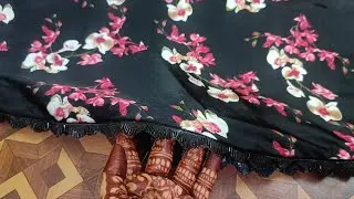 umbrella frock ke ghar mein gum Lace kaise lagayen/how to attach invisible gumlace cutting & stitch