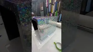Holographic glitter table vinyl wrap.