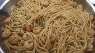 Garlic Prawns Spaghetti 