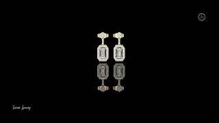 Emerald Double Halo Diamond Earrings #earringsshorts #ivevar #fashionjewelry