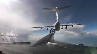 Тренировочные полеты с дозаправкой в воздухе в амурском полку дальней авиации ВКС