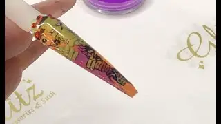 Neon Powder, Transfer Foil, Crystals Placement - Quick Easy Simple Halloween