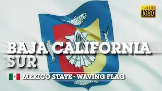 Baja California Sur (State of Mexico) Flag / Южная Нижняя Калифорния (Штат Мексики). Флаг [Full HD]