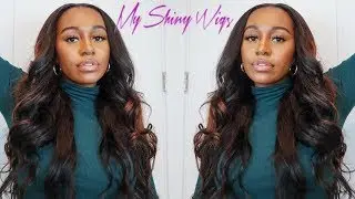 MY SHINY WIGS COLORED U PART REVIEW  COLORED U PART BODY WAVE WIG  ALLABOUTASH