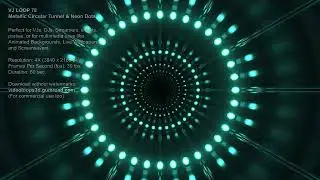 Metallic Circular Tunnel & Neon Dots | 4K | #Video #Background | VJ LOOP 78