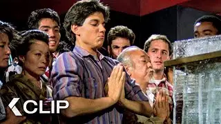 Daniel zerschl&auml;gt die Eisbl&ouml;cke mit seinem Karate - KARATE KID 2: Entscheidung In Okinawa Clip