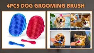 4PCS Dog Bath & Grooming Kit | Easy & Gentle Cleaning | #pets #petcareessentials