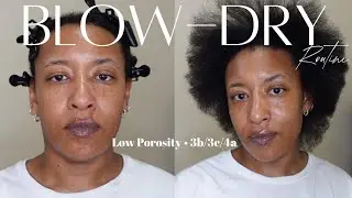Stretching My Low Porosity Hair w/ No Damage | My Blow Dry Routine for 3b/3c/4a Hair | Rae & Content