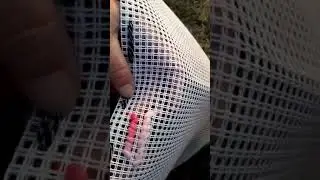 Como bordamos punto cruz sobre ca&ntilde;amazo partiendo de medios puntos