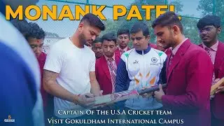 Monank patel (Captain Of The U.S.A Cricket Team) Visit Gokuldham International Campus