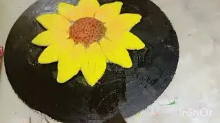 Mini Sunflower🌻 Art with Homemade Clay.Diy with cakeplate Aesthetic Art craft 🌻✨