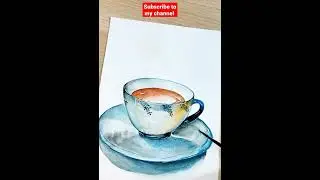 A cup of tea watercolour  painting