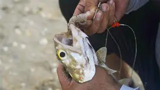 Pescando en la Playa de Tamaulipas con caña