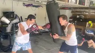 Paul Spadafora bag work with son Geno