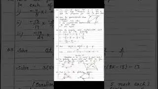 Class 8th Maths F.A. 1 Paper #maths