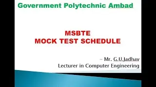 MSBTE MOCK TEST Detailed Schedule