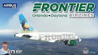 Frontier Airlines Airbus A318 Flight From Orlando To Daytona Florida! MICROSOFT FLIGHT SIMULATOR