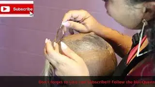 STEP BY STEP TUTORIAL!! INVISIBLE LINE QUICK WEAVE !! ON NATURAL SHORT HAIR! STOCKING CAP METHOD!!