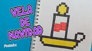 COMO DIBUJAR VELA DE NAVIDAD PIXEL ART - PIXELADOS