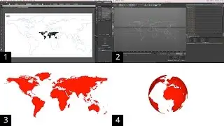 How to transform a vector world map into a sphere using the wrap deformer