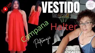 Vestido Campana Escote Halter. Patronaje.
