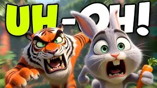 This Bunny Outsmarts a Tiger 😂 | Funniest Jungle Chase Cartoon