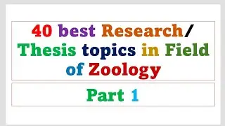 Thesis / Research topics in zoology