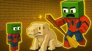 Zombie Boy Sees His Bad Dad Hurt the Dinosaur 😢 | Minecraft Animation