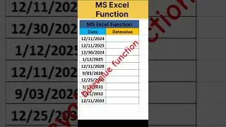 datevalue function of Excel | Excel DateValue tutorial | Shorts | Viral | datevalue function
