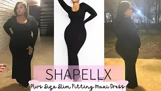 😍SHAPELLX HAS DRESSES?!? | PLUS SIZE BUILT-IN SHAPEWEAR MAXI DRESS TRY-ON | SKIMS DUPE BY SHAPELLX