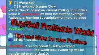 Growtopia | Tips And Tricks For new profiters! Buy/Sell Profitable Worlds!
