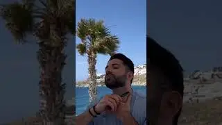 Beard shape up with cut-throat razor in beautiful Mykonos #shorts #beardlineup
