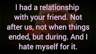 I had a relationship with your friend. Not after us, not when things ended, but during.