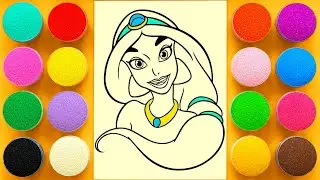 Sand painting Princess Jasmine for kids and toddlers