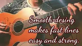 Testing handmade pick from elk horn and wood